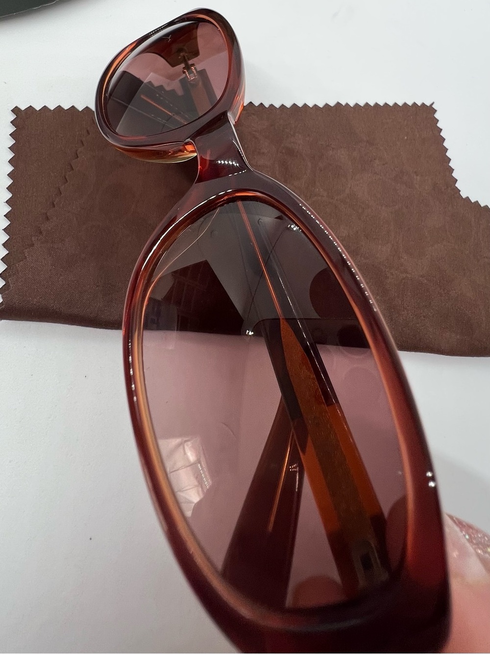 Coach Bonnie S417 Rose Crystal Oval Sunglasses Y2K Authentic w Case & Cloth - Picture 5 of 14